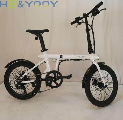 China 2022 new 20inch electric bicycle 36V 250W 7 speed 5 pas hidden battery City bike E-bike aluminum alloy electric folding bike for sale