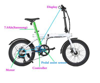 China white mini city light folding electric bike with hidden battery for sale