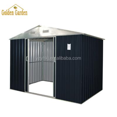 China Easily Assembled S Brown Color Pre Assembled Metal Shed for sale