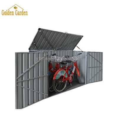 China Easily Assembled PURSUE Metal Outdoor Garden Bike Throw Steel Bike Storage Box Outdoor Storage Box Garden Storage Box for sale