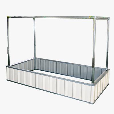 China Modern Metal Mesh Garden Bed Single Layer Flower Bed With Trellis for sale