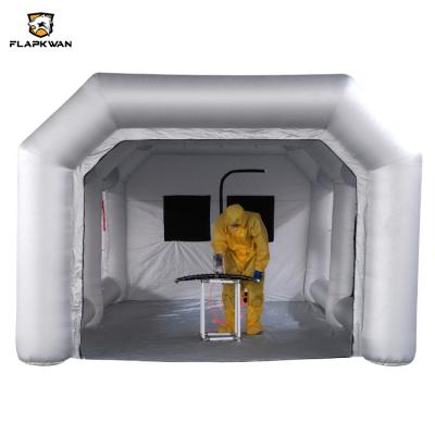 China 210D Oxford Cloth with PU Coating +0.4mm PVC FLAPKWAN Wholesale Inflatable Paint Booth Portable Spray Tan Booth Auto Parts Painting Filter System for sale