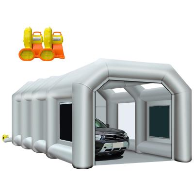 China 210D Oxford Cloth With PU Coating +0.4mm PVC ORIONET Cheap Price 30X20X13FT Inflatable Booth With Air Filter System Spray Paint Inflatable Booth For Used Car Refurbishment for sale