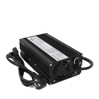 China Standard battery 48 volt 6A 5A charger 12S 50.4V 5A lithium battery chargers with aluminum alloy, cooling fan for sale