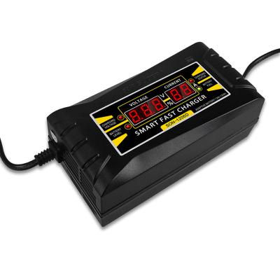 China Electric Vehicle LCD Display 6A 12V Gel Universal Intelligent Smart Fast Battery Charger for sale