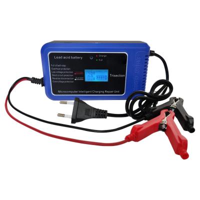 China 12V10A Electric Vehicle Motorcycle Car Battery Charger Pulse Repair Lead Acid Battery Charger 12V FOXSUR EU AU US UK for sale