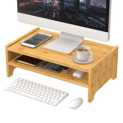 China Other Monitor Stand Riser with Storage Organizer Bamboo 3-Height Fit 16.7 Inch Monitor Desk Stand for Office and Home Use for sale