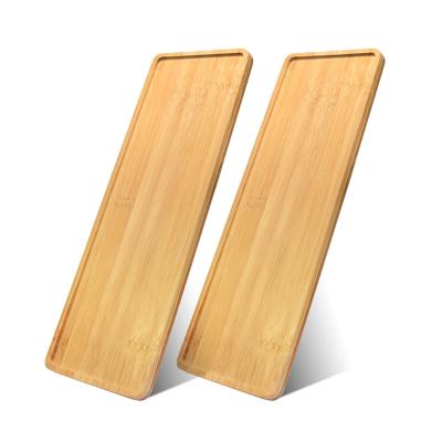 China High Quality Disposable Wholesale Customization Hotel Rectangle Bamboo Dry Pour Wooden Catering Serving Tray Dinner Dish for sale