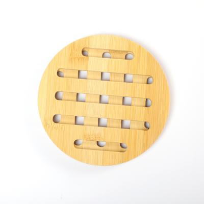 China 2021 Sustainable Simple Design Kitchen Coasters Cup Heat Resistant Natural Bamboo Tea Coffee Coaster For Table for sale