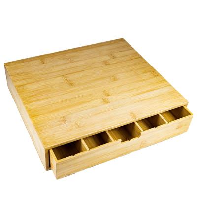 China Sustainable Kitchen Organizer Drawer Box Cutlery Bamboo Tray for sale