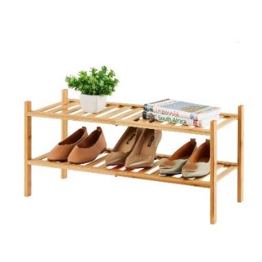 China Convertible Free Standing Wooden Organizer Bamboo Shoe Rack 3 Tier Shoe Rack Display Shelf for Living Room, Bed Room, Entryway for sale