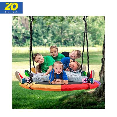 China Modern Heavy Duty Round Iron Ring Outdoor Saucer Tree Swing Trampolines Equipment Tree Swing Child for sale