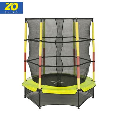 China With Zoshine 55inch Protective Net Trampoline For Kids With Safety Fence Mini Outdoor Indoor Family Backyard Children Net Trampoline for sale