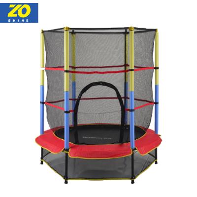 China With Protective Net Zoshine Kids Outdoor 55inch Mini Jumping Trampoline With Fence Safety Net Toddler Trampoline For Backyard for sale