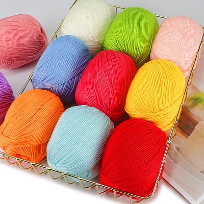 China RongMeiXuan Anti-Static 6ply 50g Hand Knitting Yarn Milk Acrylic Cotton Yarn For Baby for sale