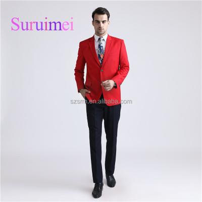 China Anti-Shrink Red Coat Pant Men Suit High Quality New Design With Two Buttons Men's Suits Slim Fit 2018 for sale