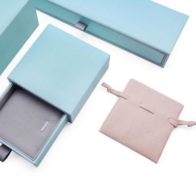 China Factory Wholesale Recyclable Jewelry Box Logo Printed Velvet Paper Packaging Custom Jewelry Box for sale