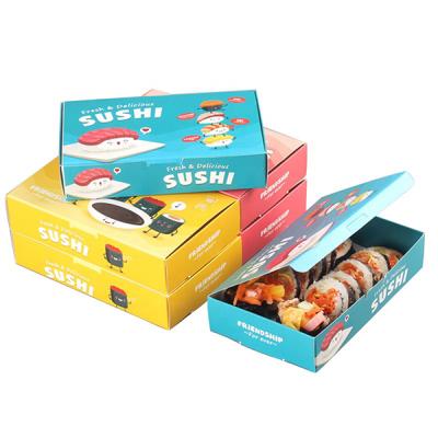 China Aseptic Wholesale Custom Logo Disposable Packaging Boxes Food Sushi Take Out Box for sale