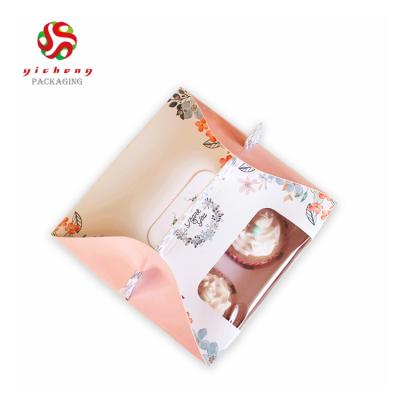 China Recyclable Cake Food Packaging Paper With Handle Cardboard Box for sale