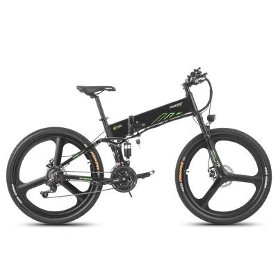 China Yansan aluminum alloy folding electric bike new 26 inch folding e-bike with LCD display 250w folding bike adult for sale