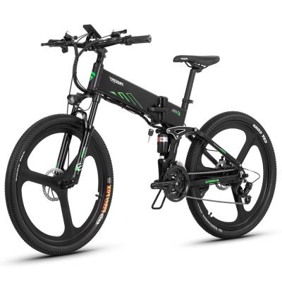 China Yansan aluminum alloy floding electric bike, 26 inch full suspension electric bike, fat e bike with 21SP for sale