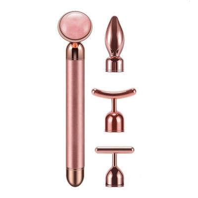 China Aozemei ​​Women's Face Lift Vibrating Chin Facial Beauty Massage Device Jade Stone Push Roller for sale