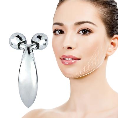 China 2021 New Face Roller Metal Material Japan Face Massager Whitening Slimming Lifting Tightening Mini Handheld Face Roller for sale