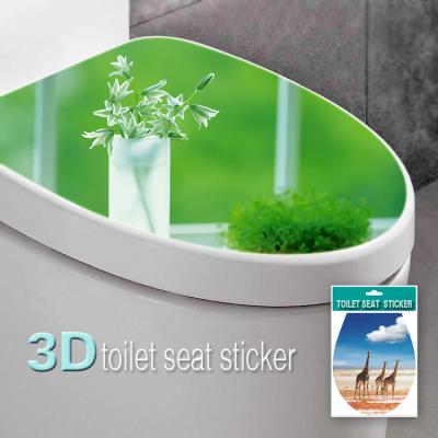 China Customized Decorative Sticker PVC 3d Design Home Toilet Seat Removable Waterproof UK Decorative Stickers for sale