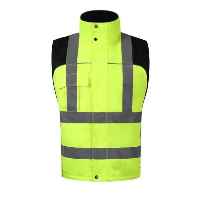 China Wholesale Water Proof High Visibility Mens Reflective Vest Quilted Bodywarmer Padded Waistcoat Safety Vest for sale