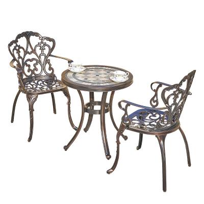 China Hot sale waterproof outdoor cast aluminum garden furniture and restaurant furniture outdoor garden sets patio furniture set for sale