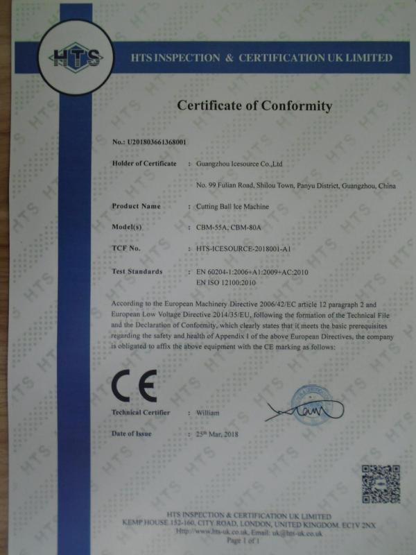 CE - Guangzhou Icesource Co., Ltd.