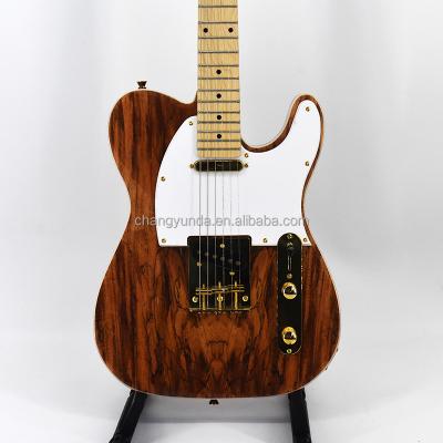 China Krait 6 Environmental String Materials Electric Guitar Tele Gold Hardware Spalted Maple Guitar Basswood Body Maple Neck OEM Top Wholesale Guitar for sale