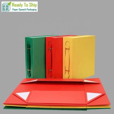 China Matte Magnetic Carton Box Packaging Luxury Green Red Yellow Leather Handmade Storage Sponge Handle Products Gift Electronic Packing Box for sale