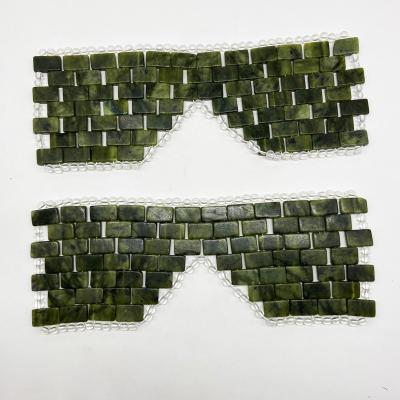 China Eco-friendly Natural Cooling Healing Facial Jade Xiuyan Eyemasks For Beauty Rose Quartz For Face Covering for sale