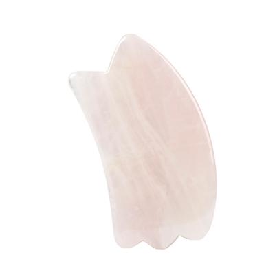 China Broadsword Face Shaped Body And Back Rose Quartz Crystal Guasha Gua Sha Jade Scraping Massage Tool For for sale