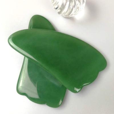 China Eco-friendly Natural Jade Sheep Horn Guasha Stone Private Logo Skincare Tool Body Massage for sale