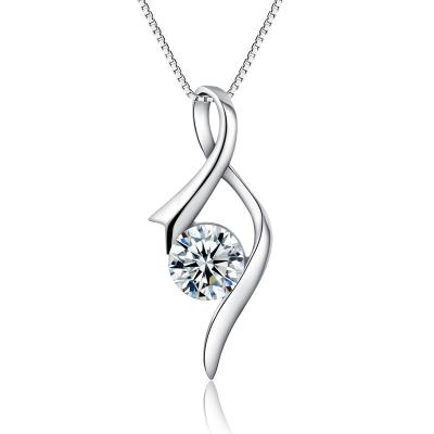 China FASHIONABLE SKA S925 Sterling Silver Pendant Necklace 5a Zircon Stone Heart Necklaces Factory Stock for sale