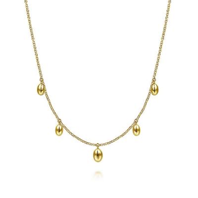 China FASHIONABLE SKA 925 Yellow Gold Necklaces 18k 14K Yellow Gold Simple Diamond Necklace Rose Gold Plated for sale