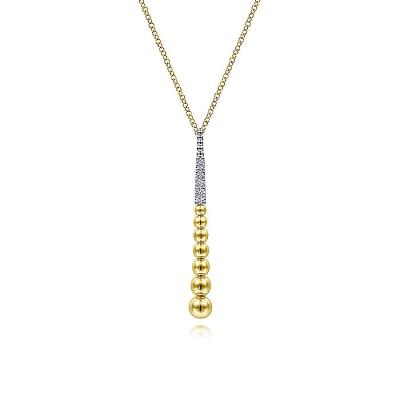 China FASHIONABLE SKA 925 Necklaces 18k 14K White Gold Silver Yellow Pearl Y Necklace With Diamond Pave Gold Pendant Necklace for sale