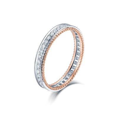 China Fashion Wear Diamond Jewelry Ring CLASSIC Band 18K Rose Gold Diamond Eternity Ring for sale