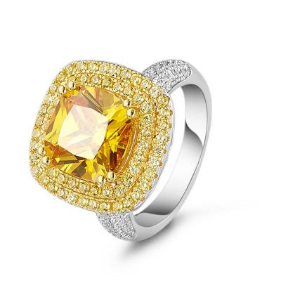 China TRENDY Classic Studded With Yellow Wedding Ring For Women Jewelry Zircon AAA Ring for sale