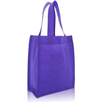 China Eco-friendly new high quality custom 100% reusable purple non woven pp non woven shopping bag with handle for sale