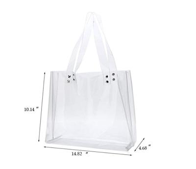 China Eco - Friendly Transparent Tote Bag PVC With Button for sale