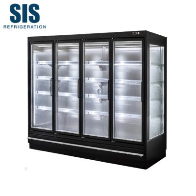 China Double Door Tempered Glass Supermarket Commercial Refrigeration Equipment Electrically Heated Insulated Glass Display Refrigerator With Light Box Size 2050 Series - Remote Type for sale