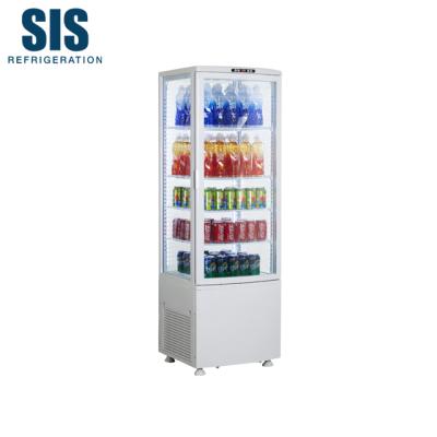 China Single-temperature Supermarket Refrigeration Equipment Commercial Front Curved Glass Door Drink /Pastry Display Showcase Refrigerator for sale