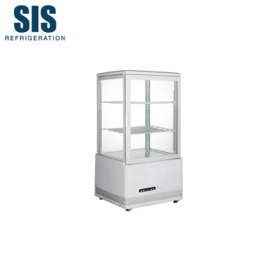 China Commercial Single-Temperature Refrigeration Equipment Double Countertop Glass Door Cold Display Fridge With Adjustable PVC Coated Shelves for sale