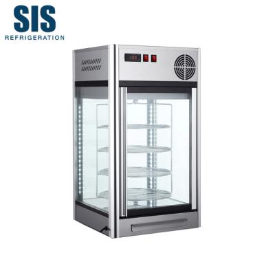 China Commercial Single-Temperature Refrigeration Equipment Double Countertop Glass Door Cold Display Fridge With Revolving Chrome Plated Shelves for sale