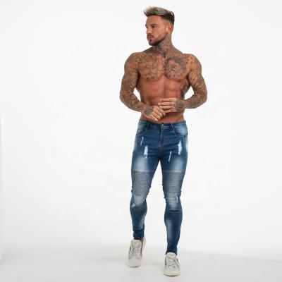 China Dropship viable stylish blue denim stretch super fit mens jeans pants mens ripped jeans super skinny jeans men for sale