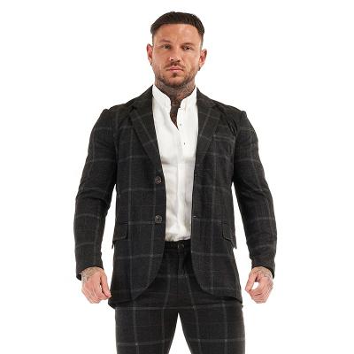 China new fashion Anti-wrinkle over sizes men's winter coated suit formal tweed jacket business suit for sale