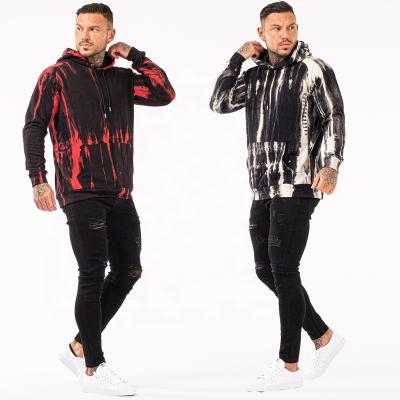 China Viable Men's Street Wear Drawing Tie Dye Hoodie Oversized Sweatshirts No Zipper Pullover Wholesale Hoodies for sale